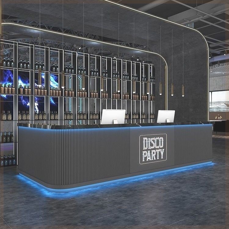工业风转角收银台酒吧吧台桌健身会所台球厅前台接待台餐饮店定制