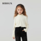 木耳边长袖 RBIGX瑞比克童装 2025秋冬澳绒小高领打底衫 T恤百搭上衣