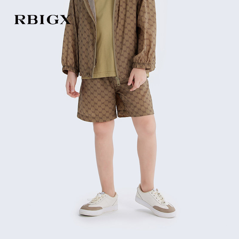 RBIGX瑞比克童装夏季新款潮流印花百搭帅气男童休闲裤子中裤
