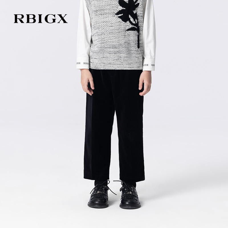 RBIGX瑞比克童装2025秋季新款阔腿裤钻扣装饰潮流西裤裤子