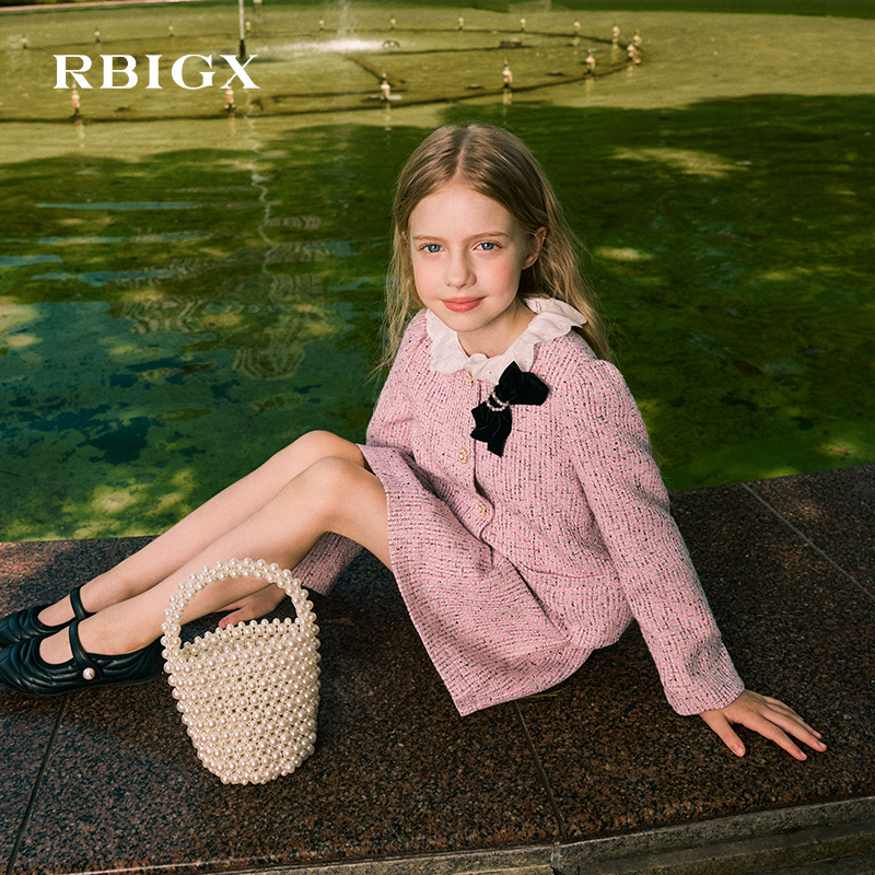 【商场同款】RBIGX瑞比克童装2025秋季新款小香风提花面料外套