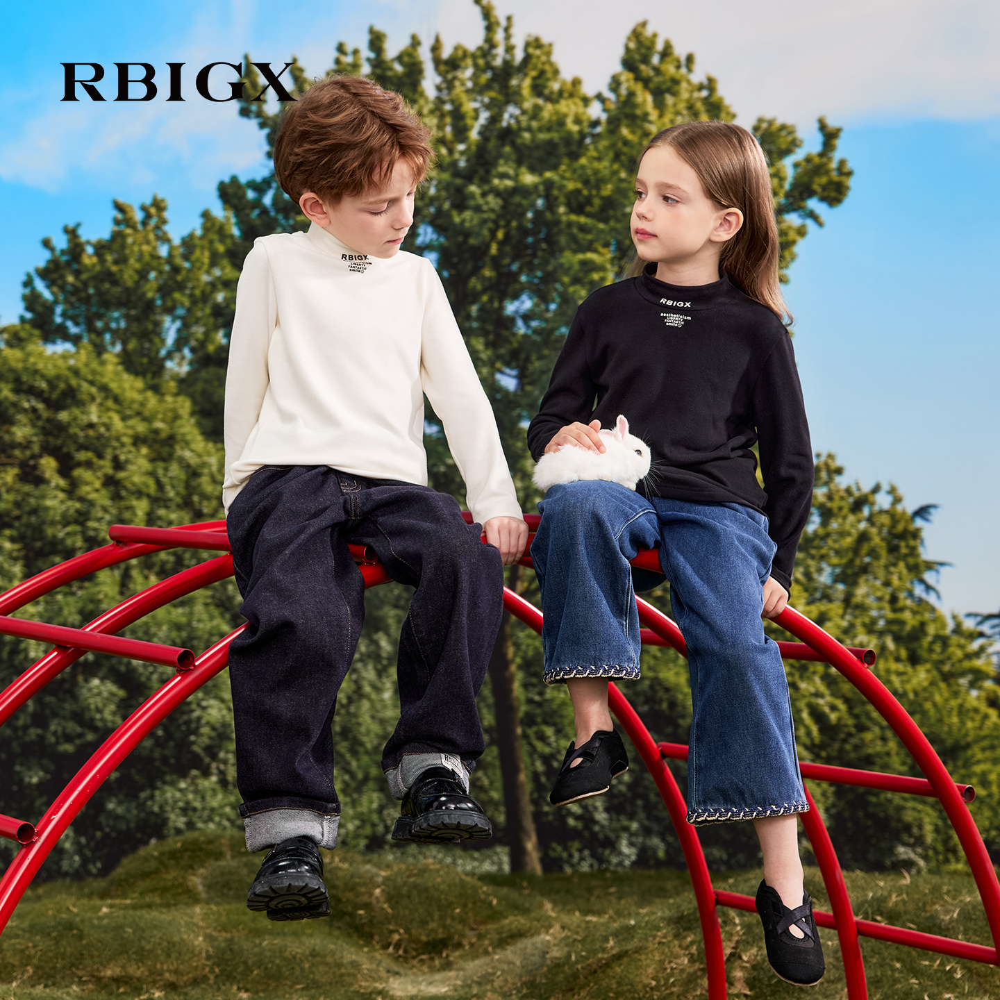 RBIGX秋冬德绒长袖T恤男女童通用