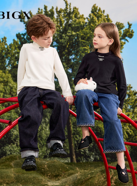 RBIGX瑞比克童装2025秋冬新款保暖套头打底衫男女童德绒长袖T恤