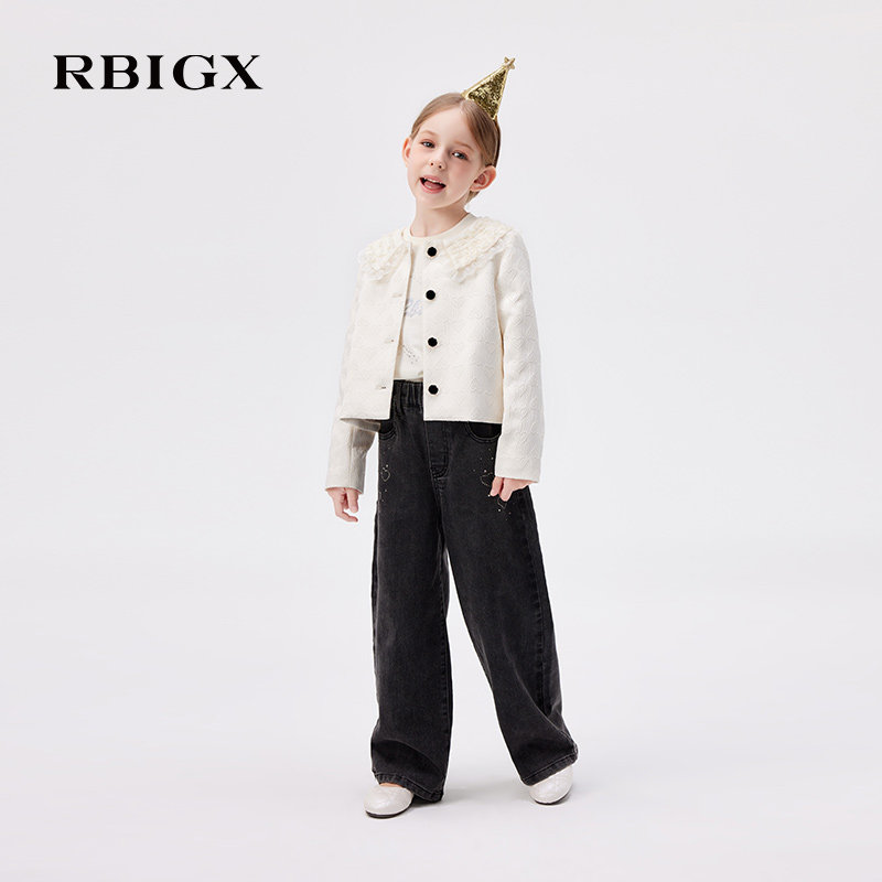 【商场同款】RBIGX瑞比克童装2025秋季新款潮流设计感牛仔阔腿裤,童装/婴儿装/亲子装,裤子,淘宝优惠券,粉丝福利购,淘宝优惠卷
