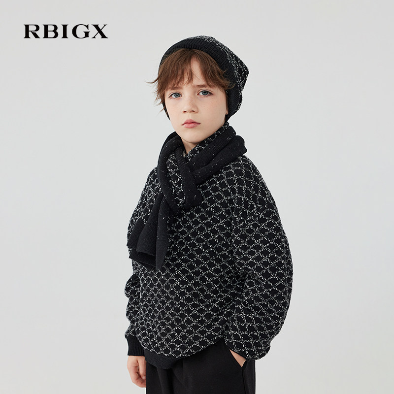 RBIGX瑞比克童装2025冬季男童菱形宽松撞色保暖羊毛衫针织衫毛衣,童装/婴儿装/亲子装,毛衣/针织衫,淘宝优惠券,粉丝福利购,淘宝优惠卷