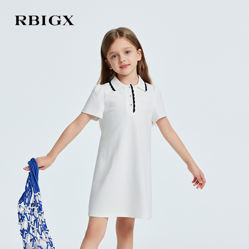 【商场同款】RBIGX瑞比克童装2025夏季新款抗菌凉感珠地连衣裙