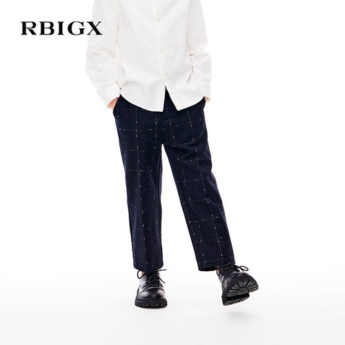 RBIGX/瑞比克黑白格西裤