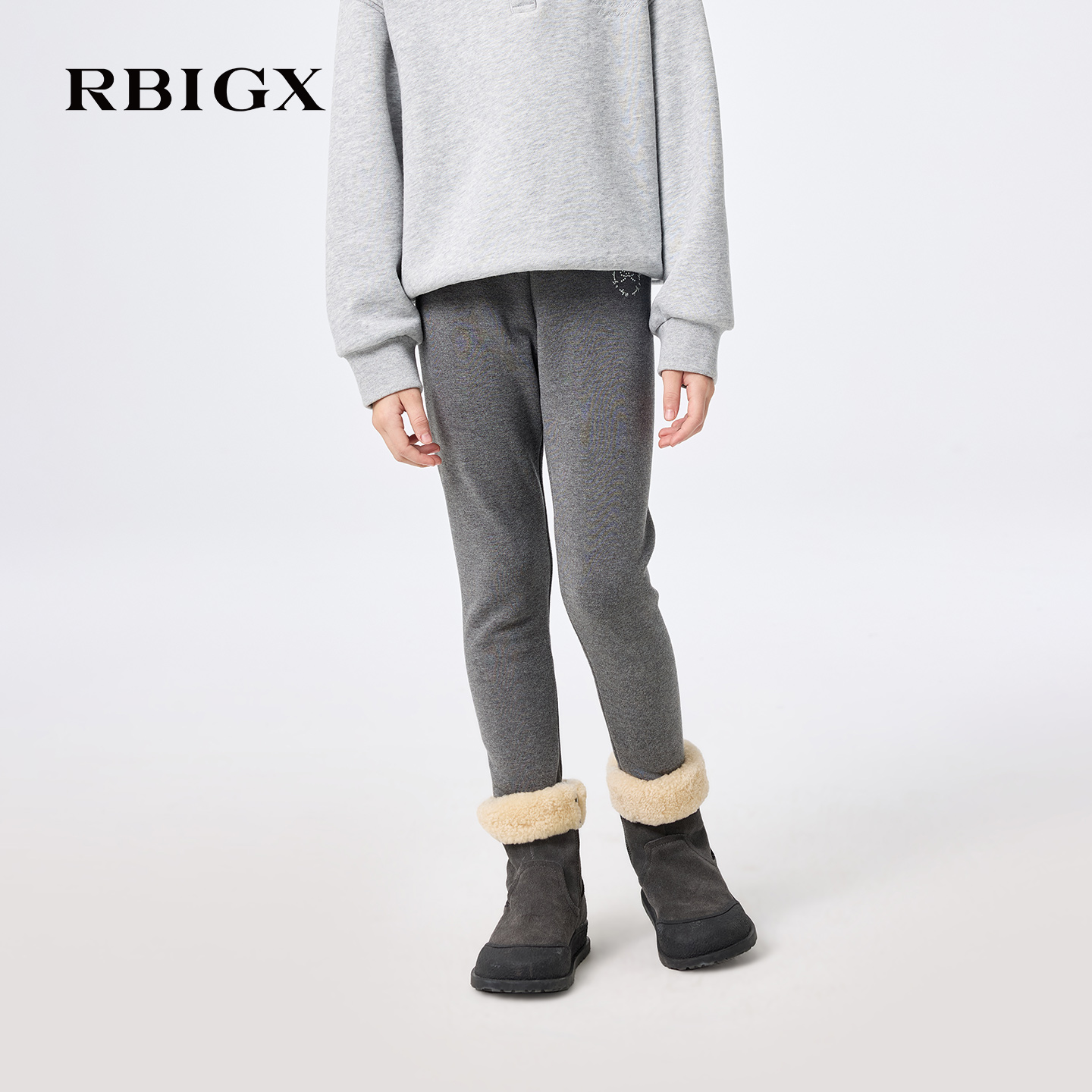 【商场同款】RBIGX瑞比克童装2025冬季新款烫钻蝴蝶结弹性打底裤