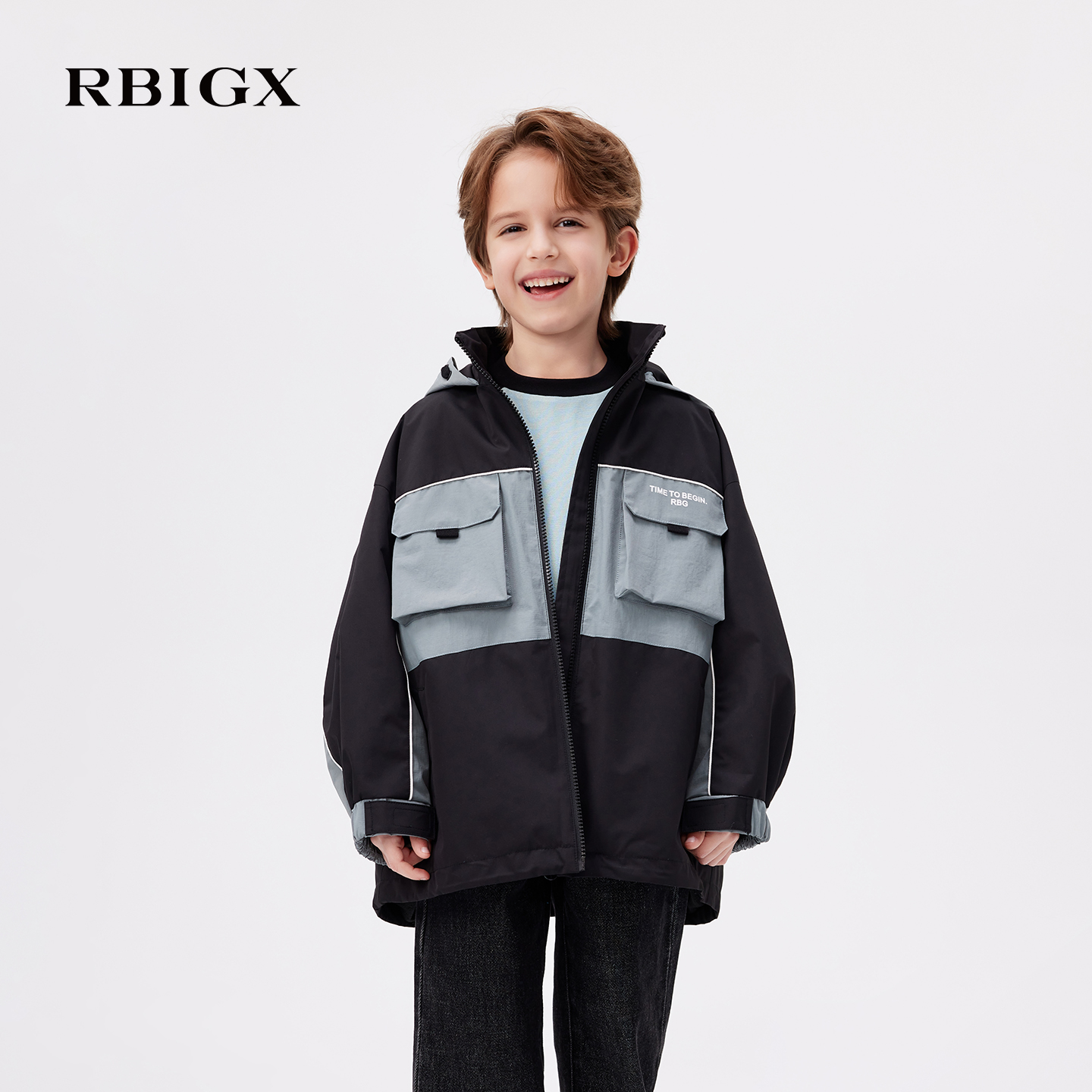【商场同款】RBIGX瑞比克童装25秋季新款户外派克风帅气百搭外套