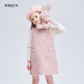 RBIGX瑞比克童装 秋冬女童公主裙甜美洋气连衣裙粉色小香风背心裙