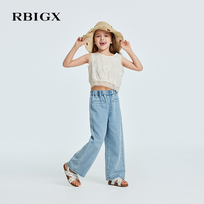 RBIGX瑞比克童装2026夏季新款女童棉质无袖背心外穿宽松吊带上衣