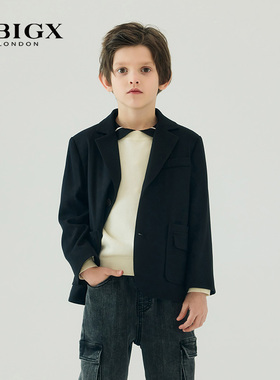 RBIGX瑞比克童装秋季新款休闲帅气百搭设计感复古贴袋休闲西装