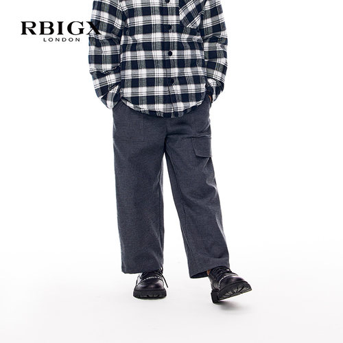 RBIGX瑞比克童装冬季新款多袋休闲裤潮流加厚高腰设计感长裤