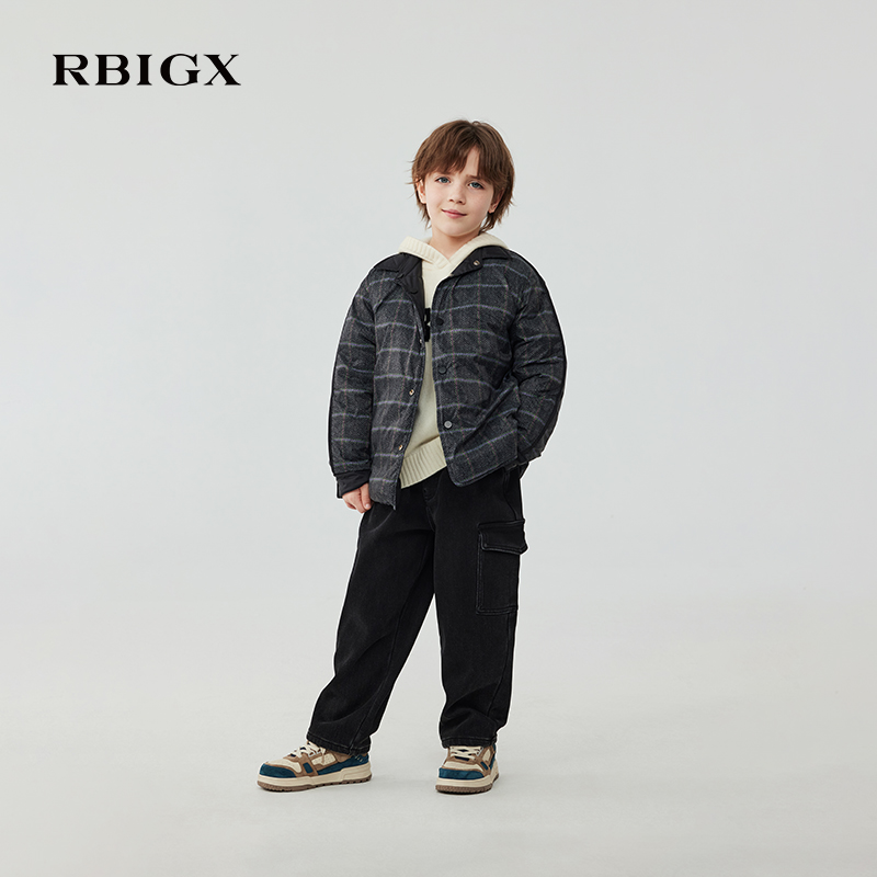 RBIGX瑞比克童装2025冬季新款潮流帅气双面穿保暖休闲羽绒服