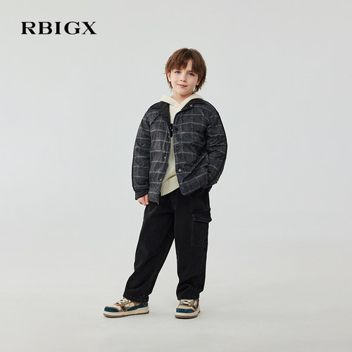 RBIGX瑞比克童装冬季新款潮流帅气双面穿保暖休闲羽绒服