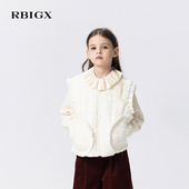 丝绒绗棉木耳边柔软舒适装 新款 饰马甲 秋季 RBIGX瑞比克童装