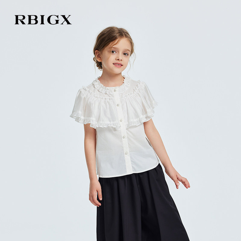 RBIGX瑞比克童装2026夏季新款轻盈女童公主梦幻上衣短袖衬衫
