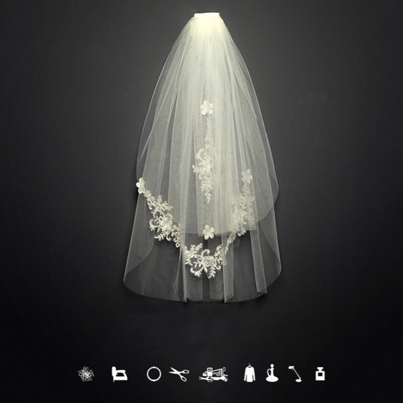 中长款头纱新娘主婚纱结婚求婚超头纱