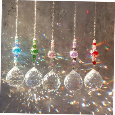 Suncatcher Crystal Chandelier Decor Stained Glass Ball Hangi