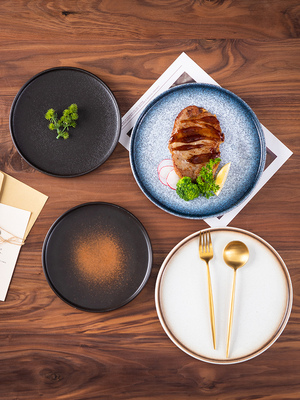 Ceramic Western food plate Japanese steak plate dinner tray