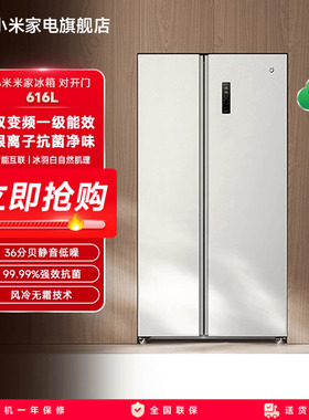 小米米家616L双开对开门风冷无霜一级智能双变频大容量家用冰箱