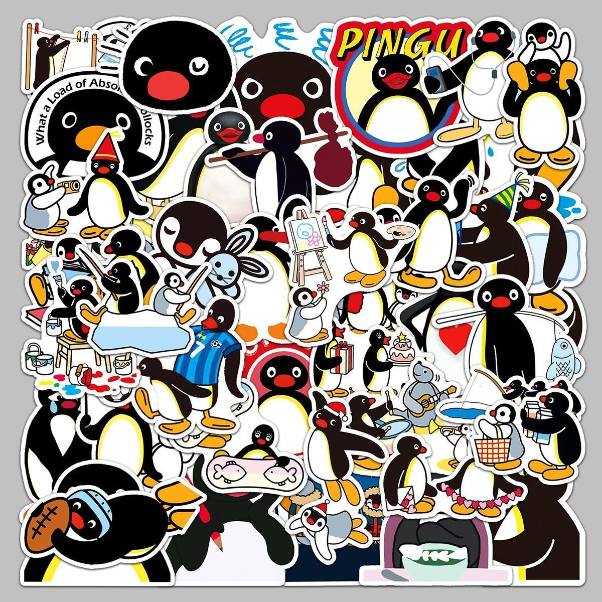 100张可爱pingU企鹅家族卡通动画创意装饰手机壳行李箱涂鸦贴纸