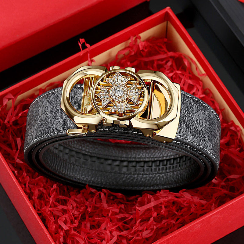 保罗皮带男士2026新款真皮自动扣时来运转腰带青年高档时尚裤带潮