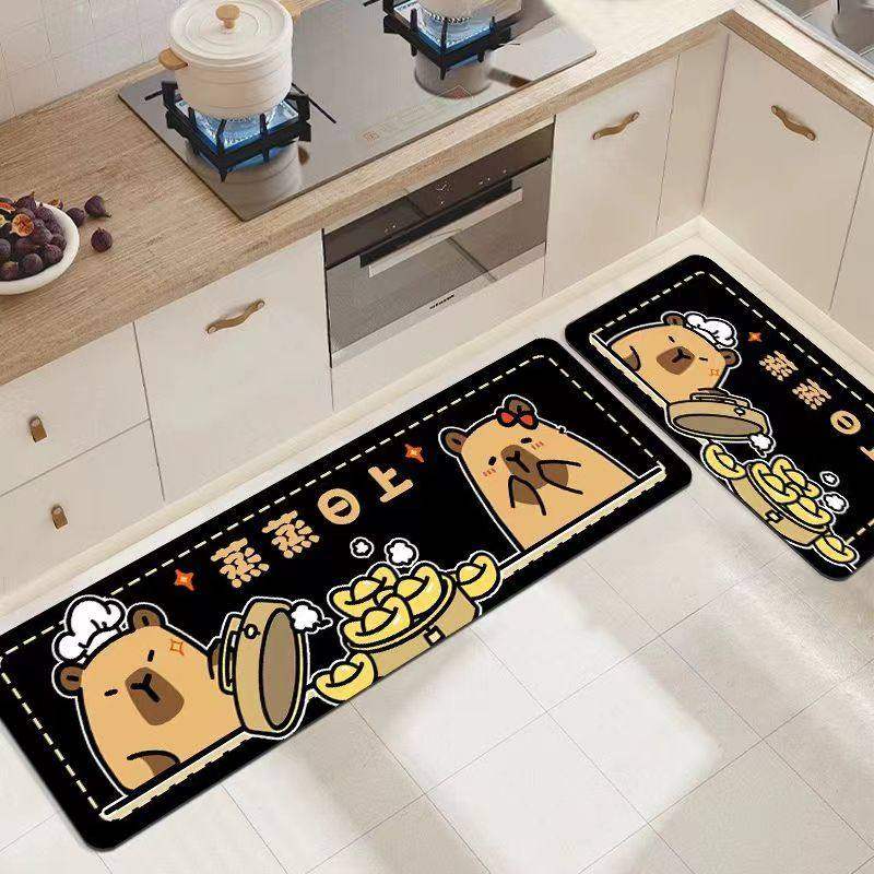 卡皮巴拉厨房地垫软硅藻泥吸水防滑脚垫家用耐脏速干防滑卡通门垫,居家布艺,厨房地垫,淘宝优惠券,粉丝福利购,淘宝优惠卷