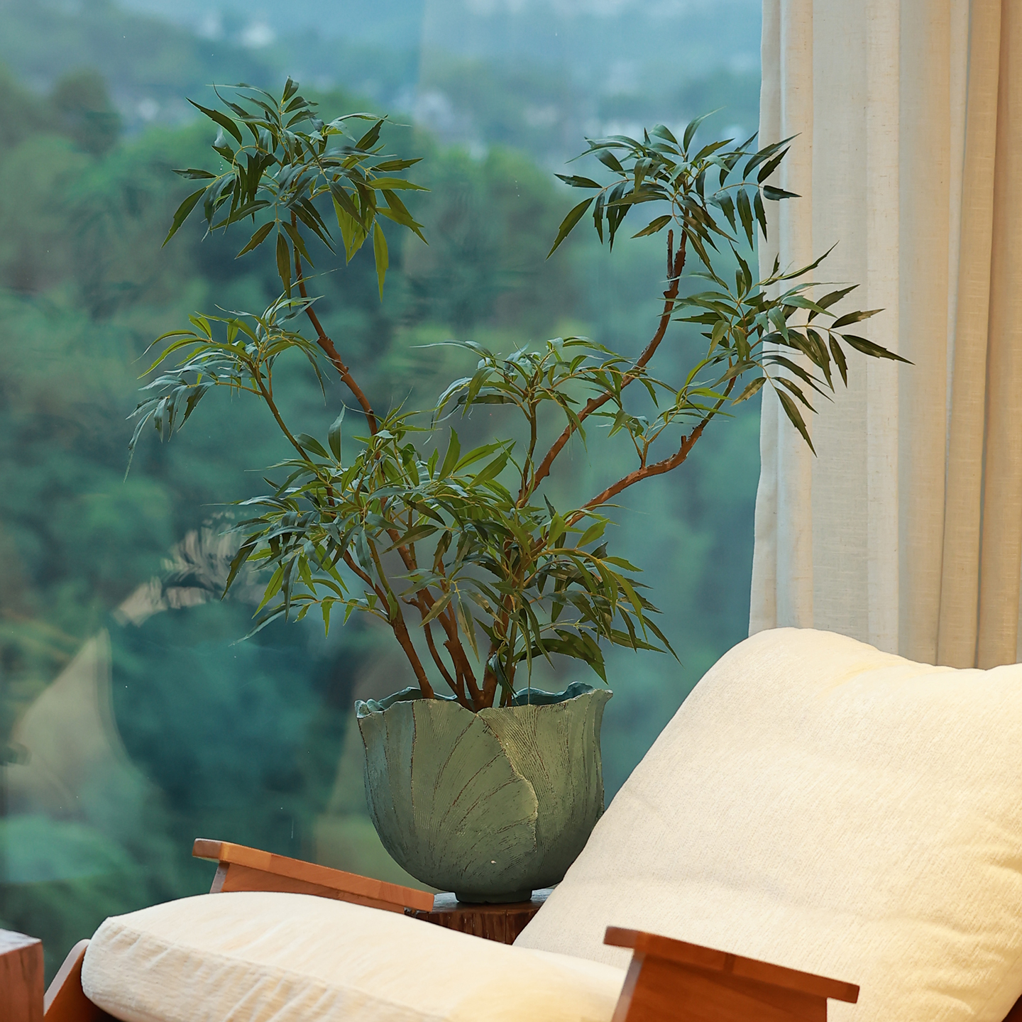 森空间仿真花高级感逼真植物大盆栽室内桌面装饰花艺摆件高档假花