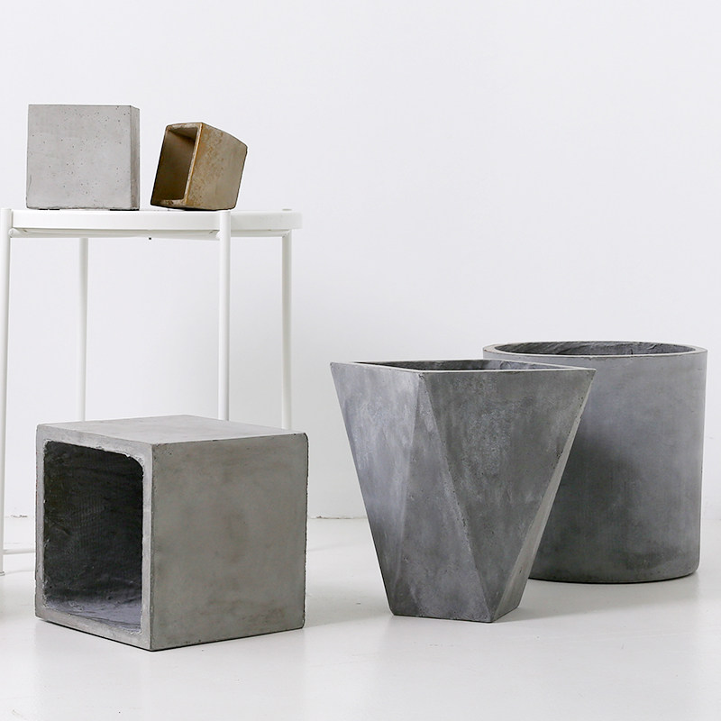 绿植盆大型水泥花盆北欧风落地