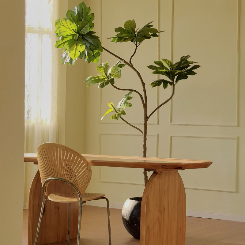 森空间仿真绿植大型面包树室内落地装饰盆栽软装搭配植物简约摆设