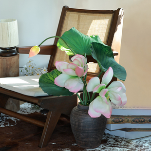 森空间仿真花荷花宋代美学装饰室内客厅落地桌面装饰摆件软装好物