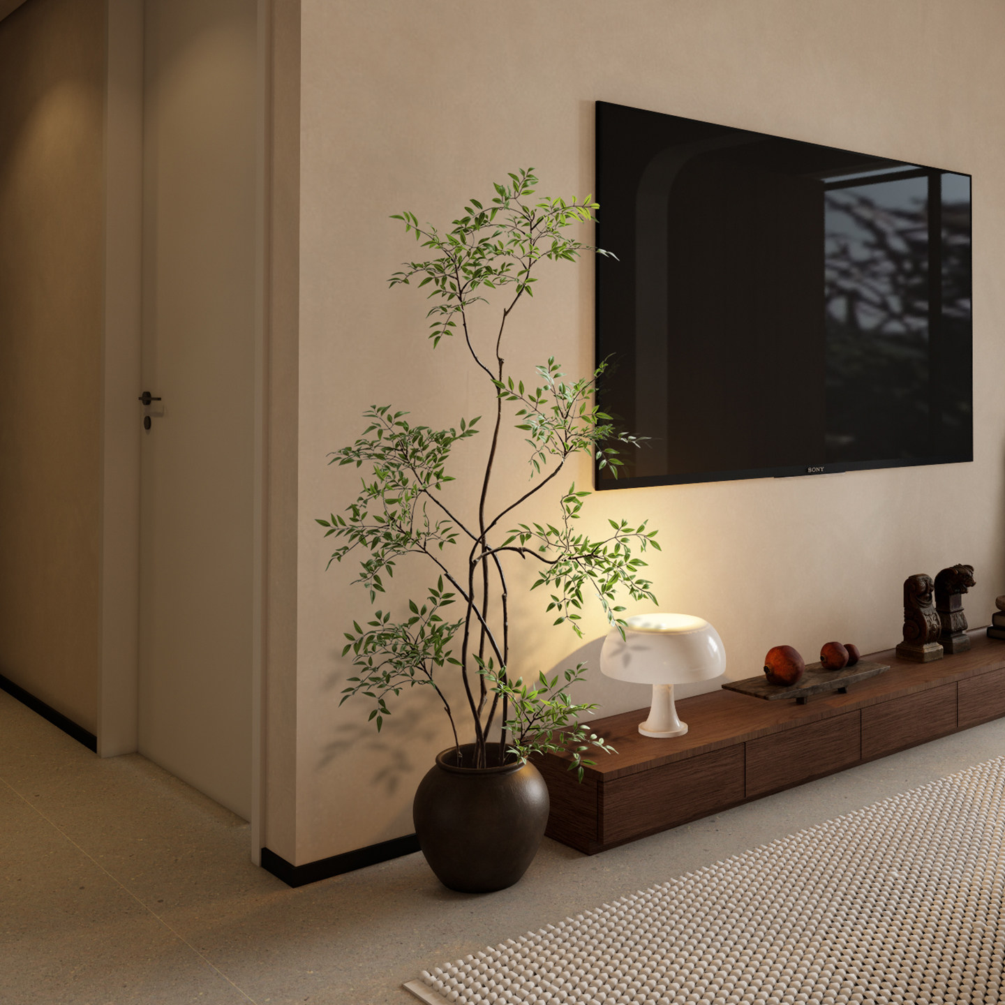 客厅南天竹仿真绿植高级感逼真