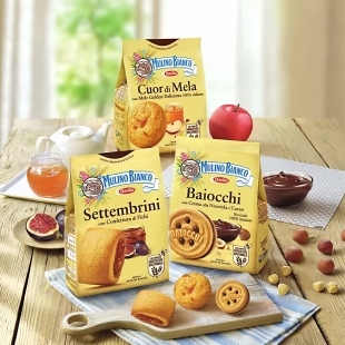 意大利进口Baiocchi百味来无花果苹果肉桂夹心饼干送礼物休闲零食