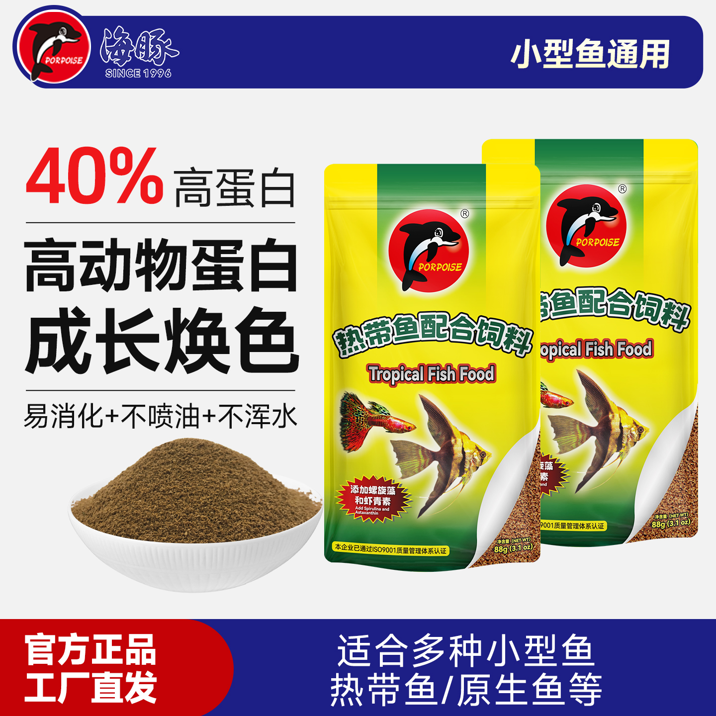 海豚小型热带鱼食用上浮下沉