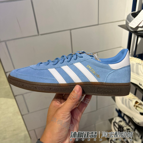 阿迪达斯三叶草女翻毛皮T头板鞋