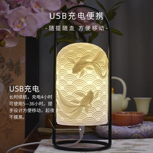 新年高颜值陶瓷小夜灯结婚礼物护眼不刺眼台灯台灯卧室喂奶睡眠灯