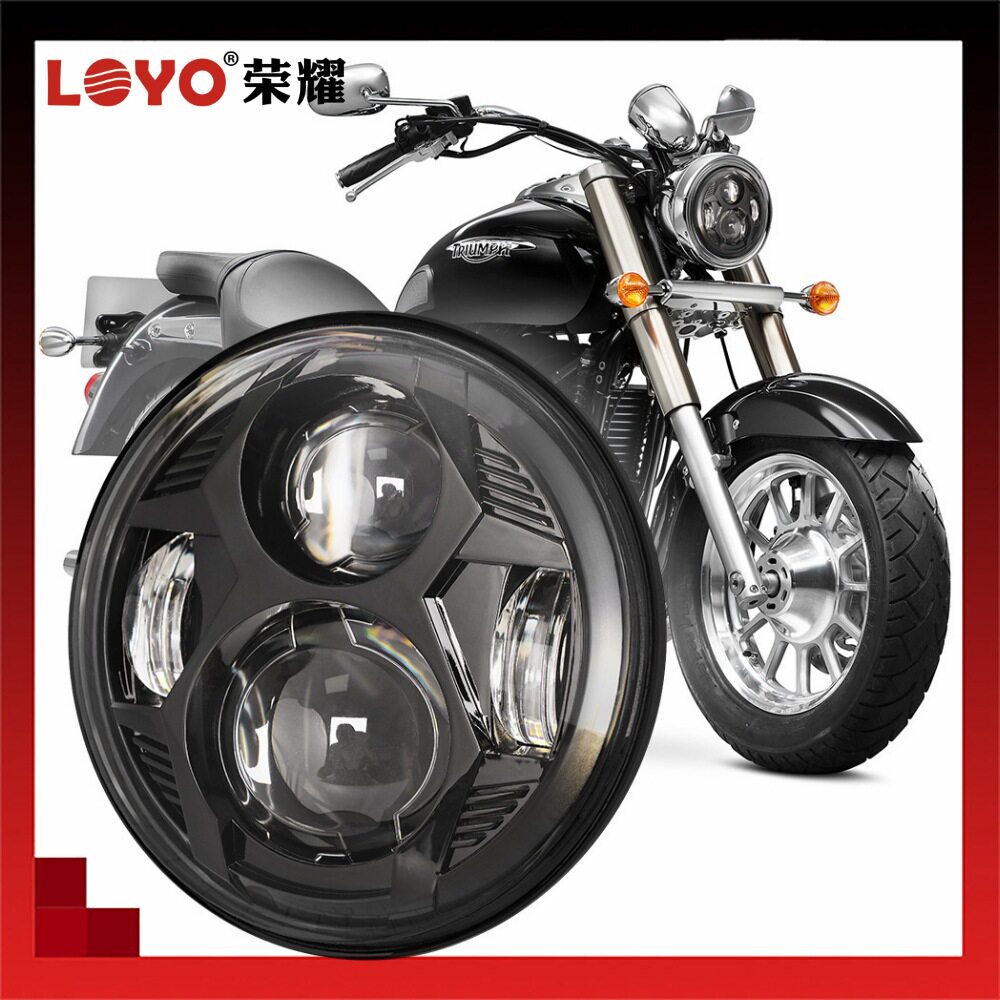 5.75寸哈雷大灯新款LED改装蜘蛛头灯哈雷摩托车头灯远近光一体