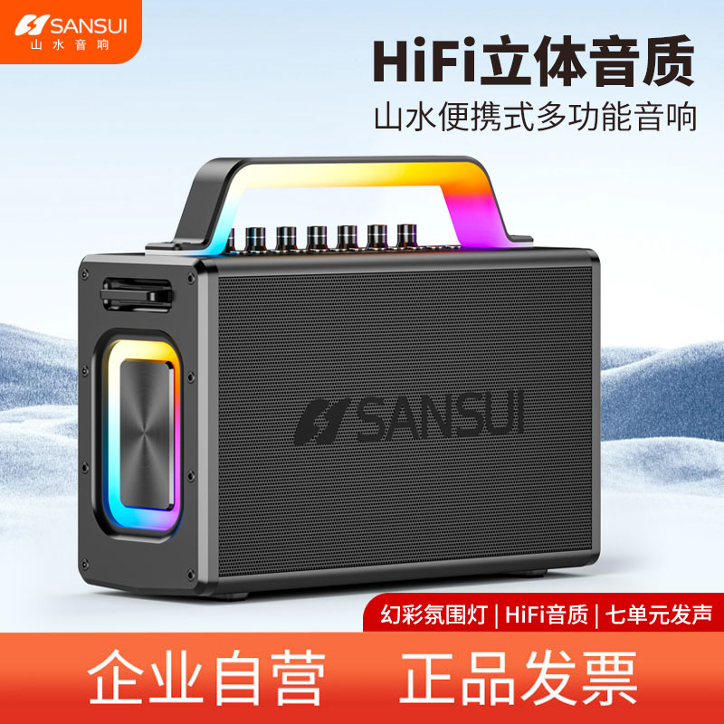 山水G010电吹管萨克斯乐器演奏K歌专用便携蓝牙音响户外音箱家用