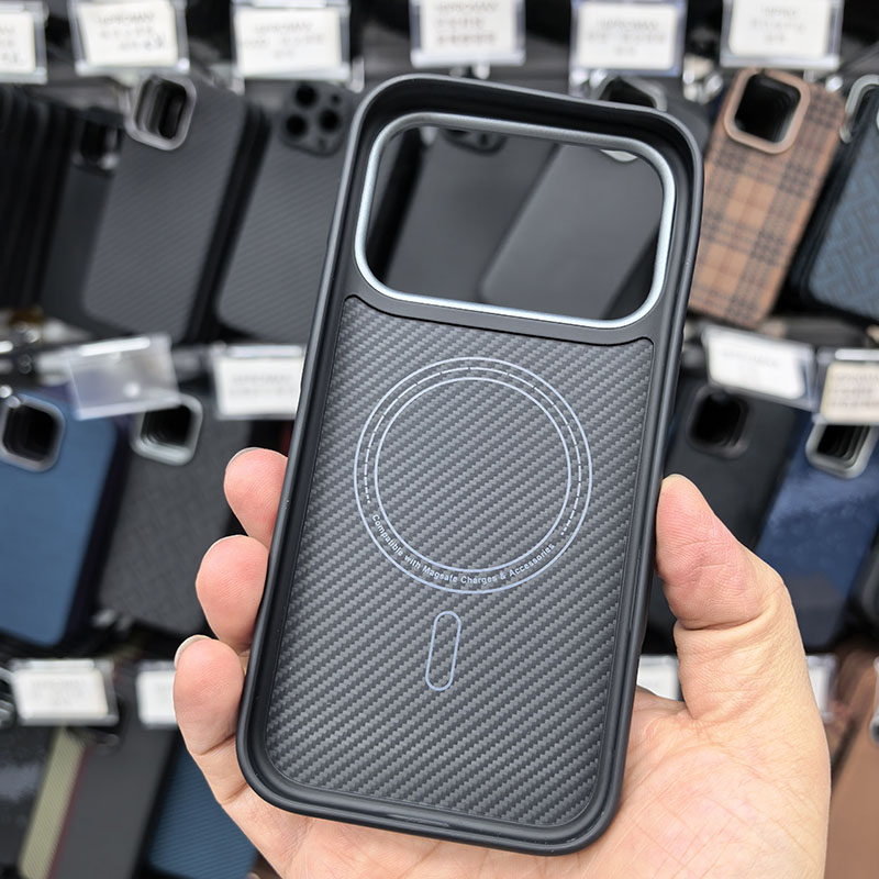 适用苹果iPhone 17 Pro Max Air凯夫拉碳纤维套啤TPU包边Magsafe磁吸手机保护壳iPhone17超薄芳纶保护套