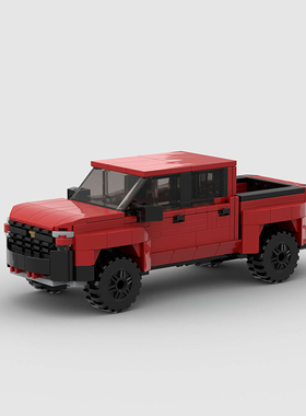 MOC雪佛兰越野皮卡车speed8格小颗粒男孩子DIY益智力拼装积木玩具