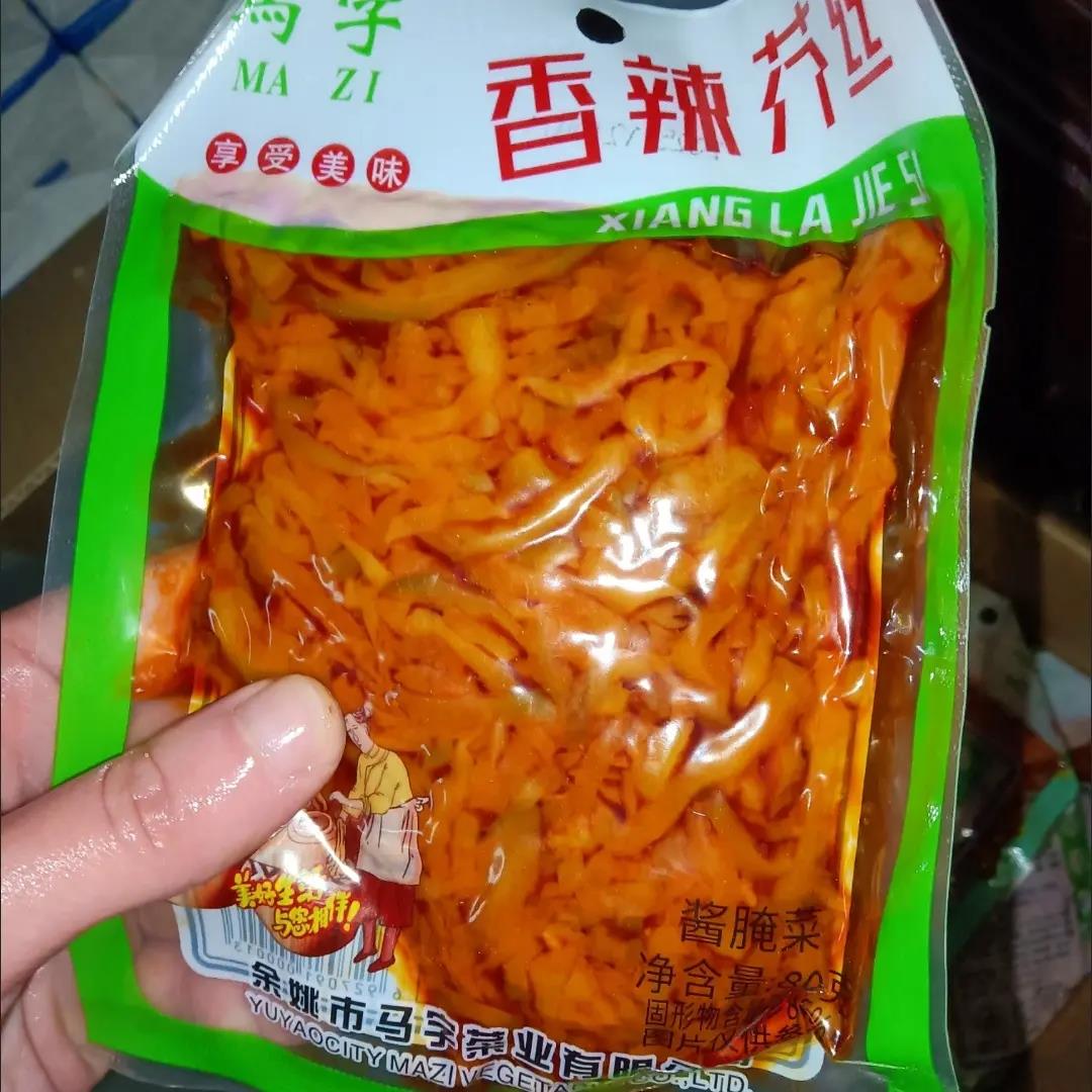 马字榨菜80克香辣芥丝余姚特色酱菜香辣咸菜丝开袋即食泡面伴侣
