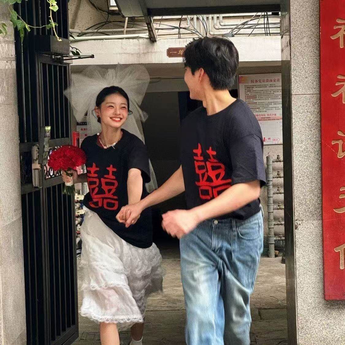 抢亲迎亲兄弟团短袖结婚伴郎伴娘团接亲T恤创意文字喜庆婚礼衣服