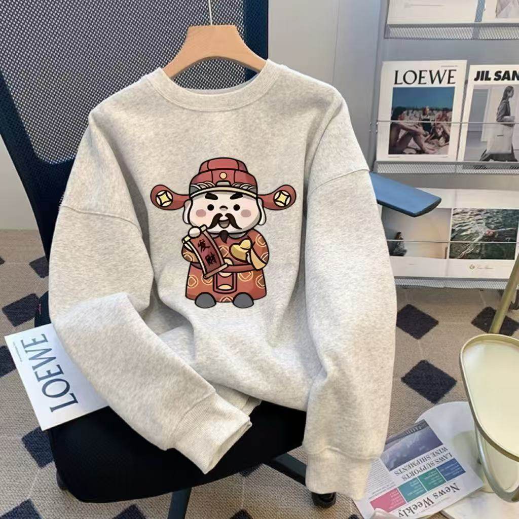 痞帅男女士加绒加厚卫衣高级感百搭冬季舒适运动街头休闲情侣上衣