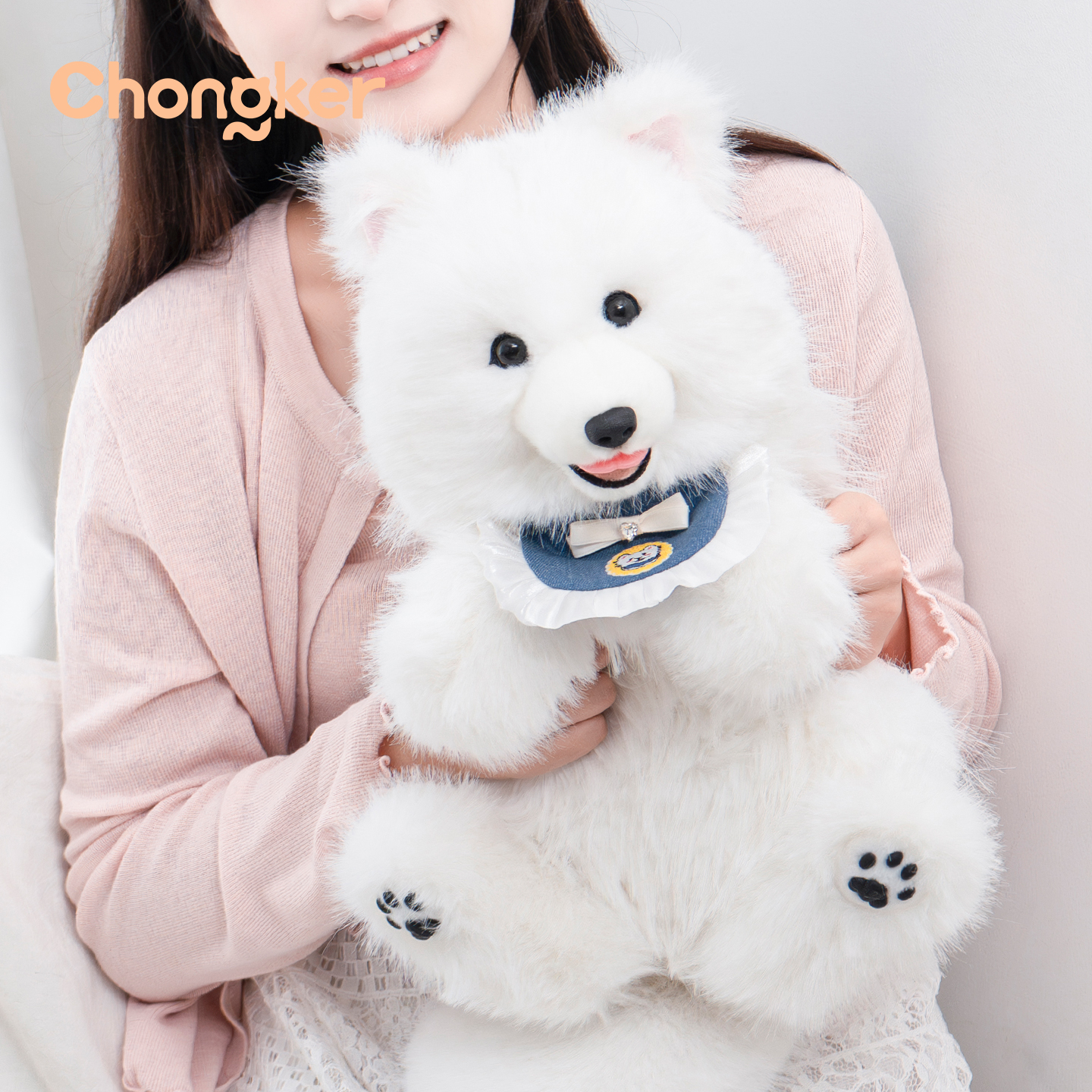 Chongker萨摩耶玩偶公仔双肩包