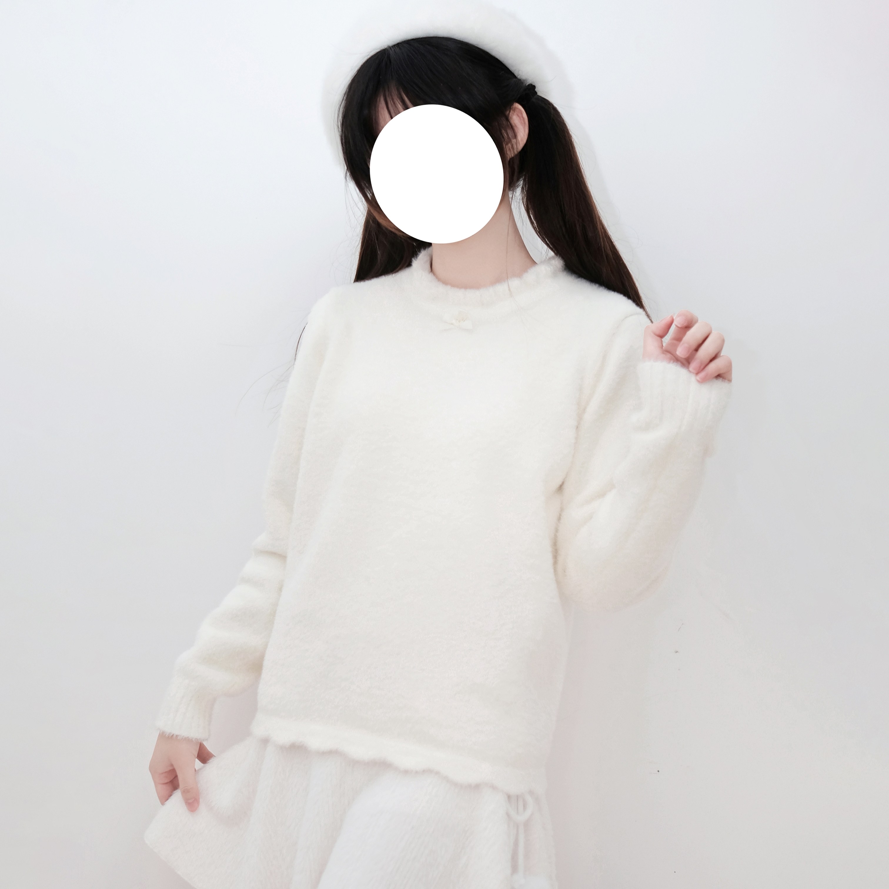加厚仿貂绒内搭秋冬针织毛衣Lolita甜美少女新款保暖毛茸打底上衣