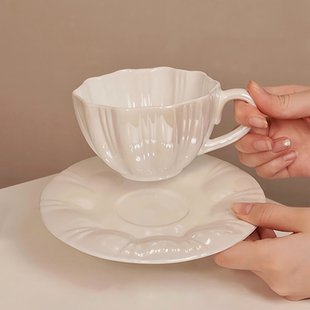 家用2025新款 咖啡杯女士个人专用碟套装 高档精致高颜值陶瓷杯家用