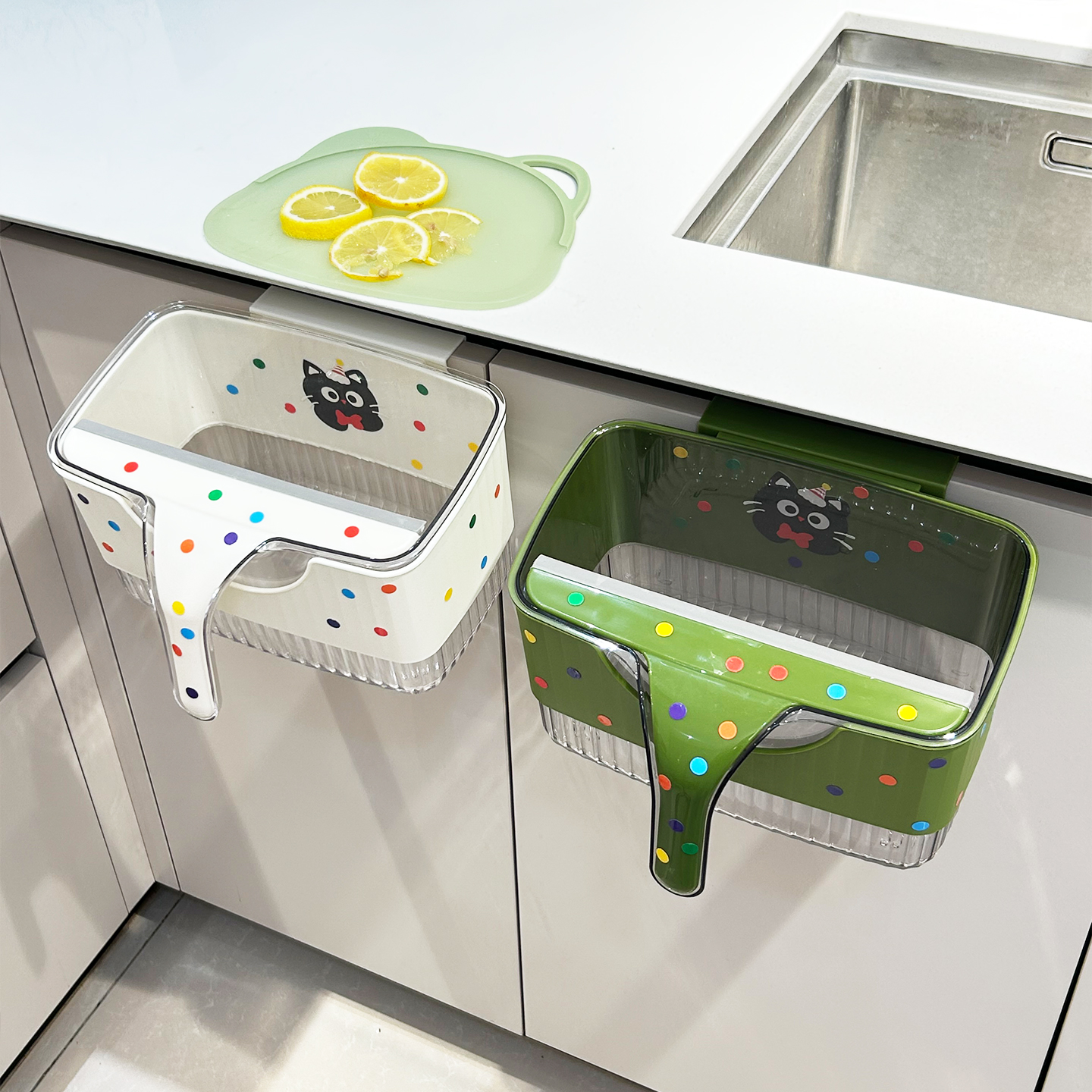 桌面垃圾桶家用免弯腰厨房卫生间壁挂免打孔悬挂带刮板2025新款