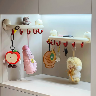 吸盘挂钩玄关吊钩收纳神器免打孔强力承重钥匙挂架手办盲盒展示架