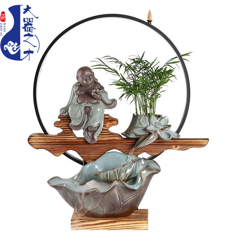 大师艺术高端新中式创意流水摆件喷泉风水招财开业送礼乔迁